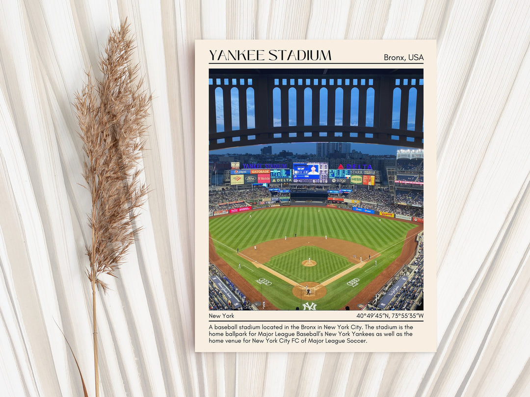 Yankee Stadium Baseball Minimal Wall Art