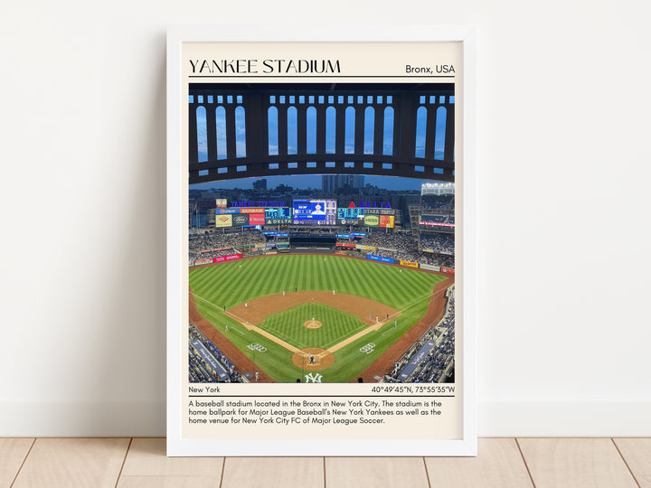 Yankee Stadium Baseball Minimal Wall Art