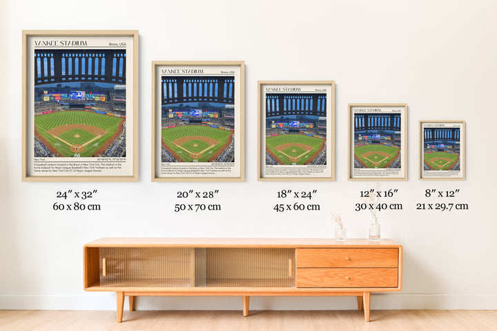 Yankee Stadium Baseball Minimal Wall Art