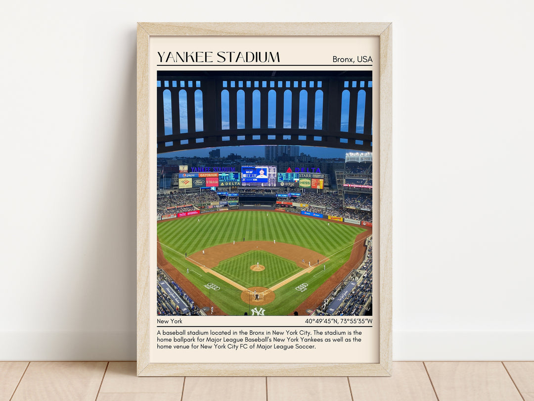 Yankee Stadium Baseball Minimal Wall Art