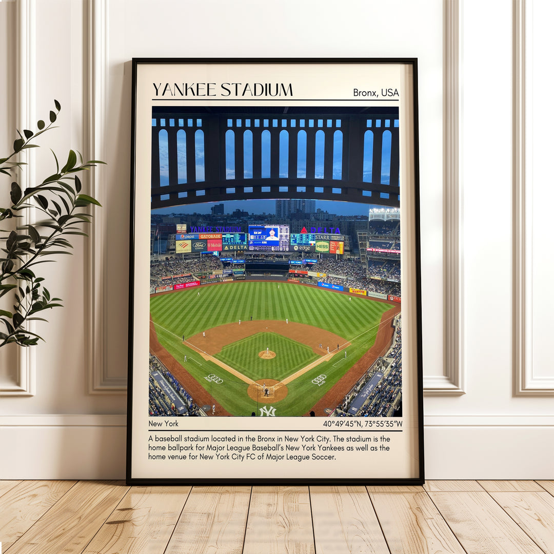 Yankee Stadium Baseball Minimal Wall Art