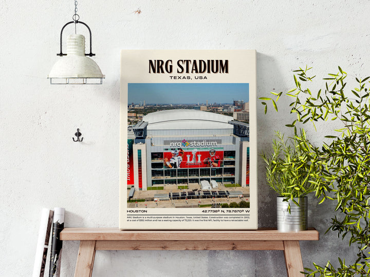 NRG Stadium Football Retro Wall Art