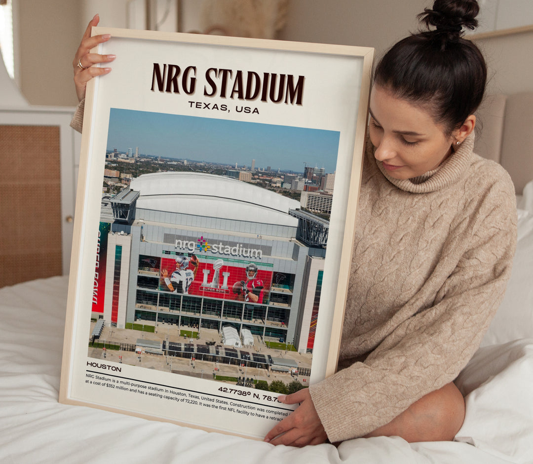 NRG Stadium Football Retro Wall Art