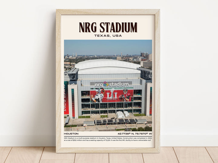 NRG Stadium Football Retro Wall Art