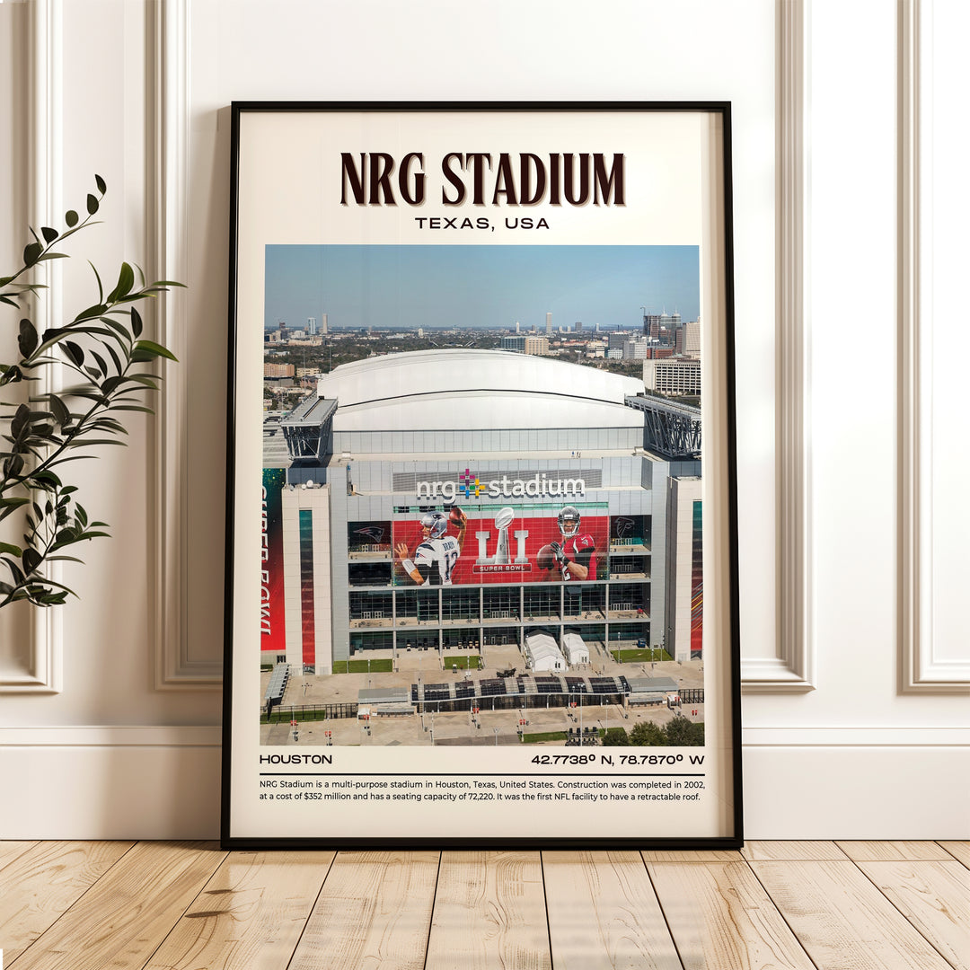 NRG Stadium Football Retro Wall Art