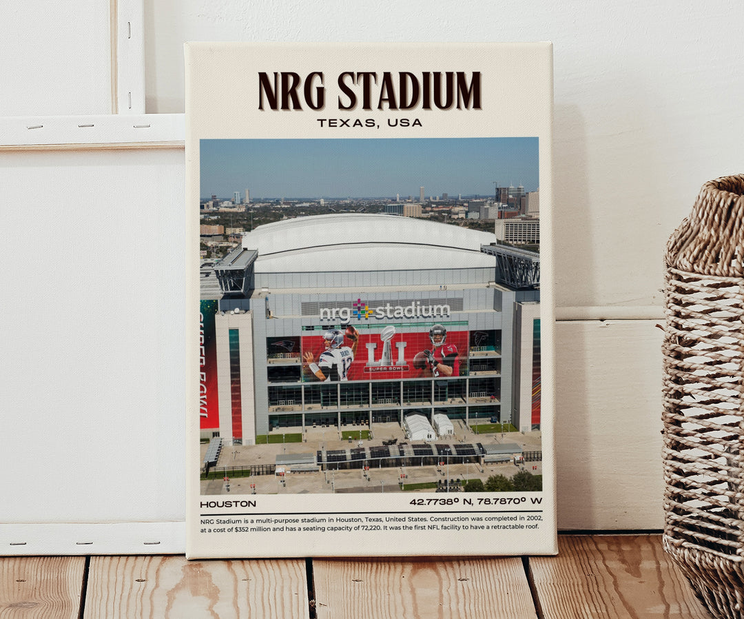 NRG Stadium Football Retro Wall Art