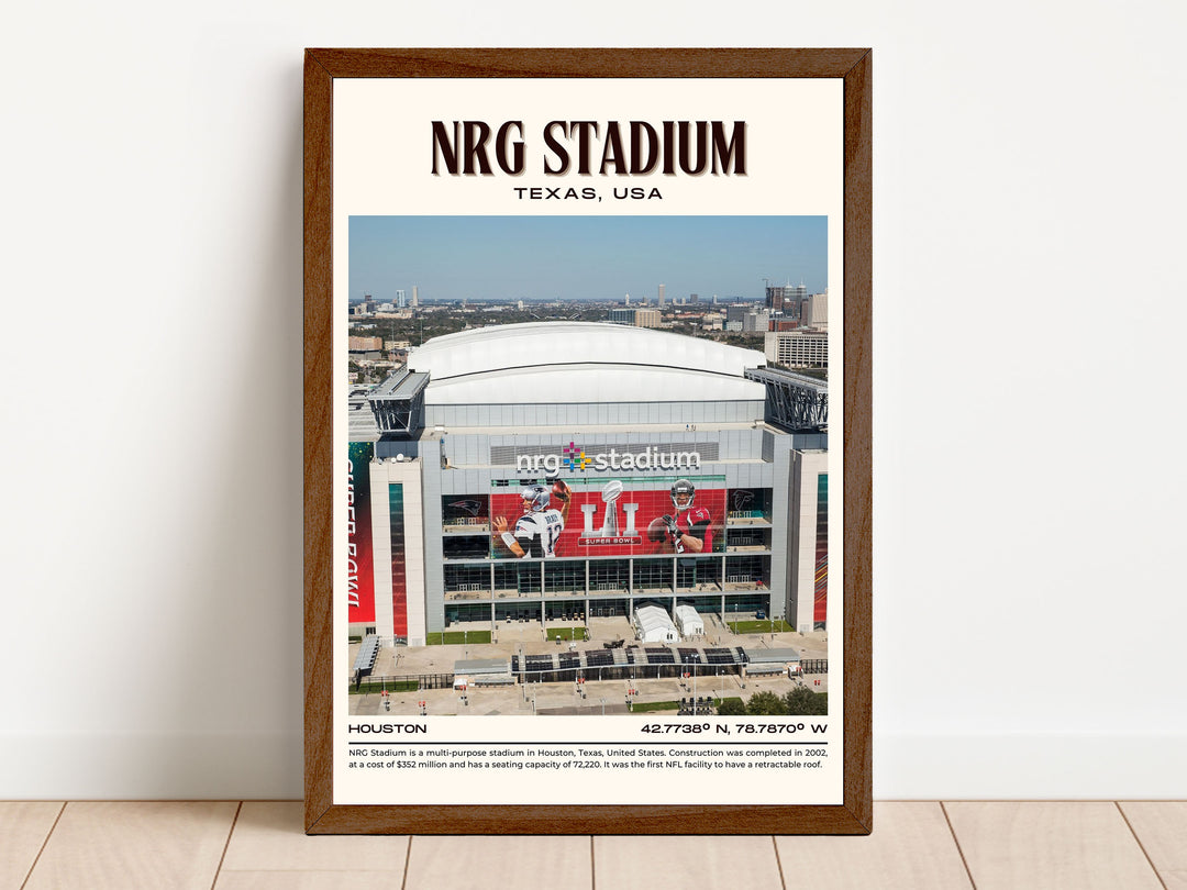 NRG Stadium Football Retro Wall Art