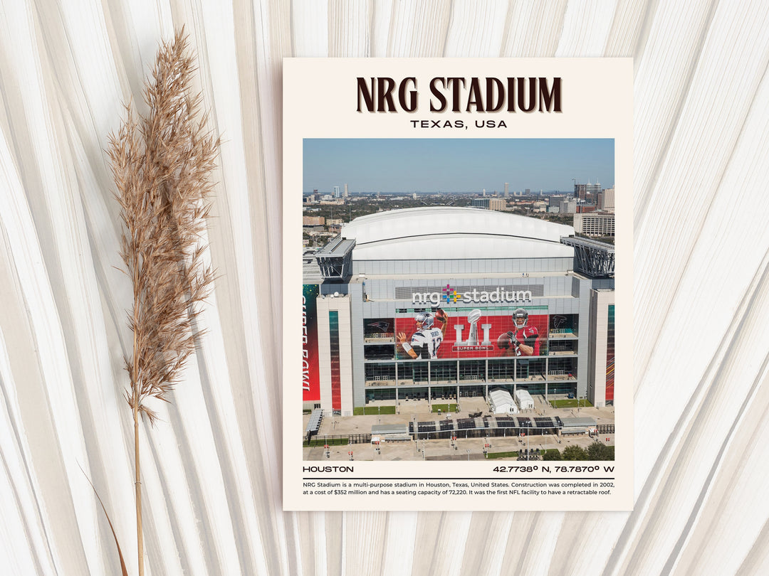 NRG Stadium Football Retro Wall Art