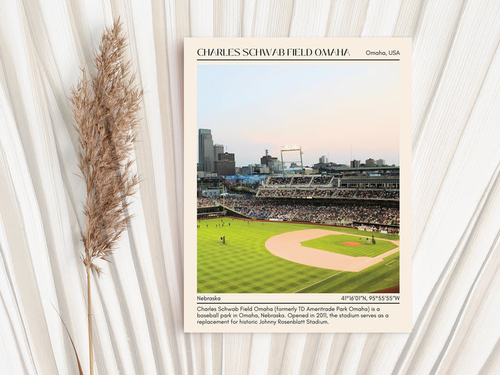 Charles Schwab Field Omaha Stadium Baseball Minimal Wall Art