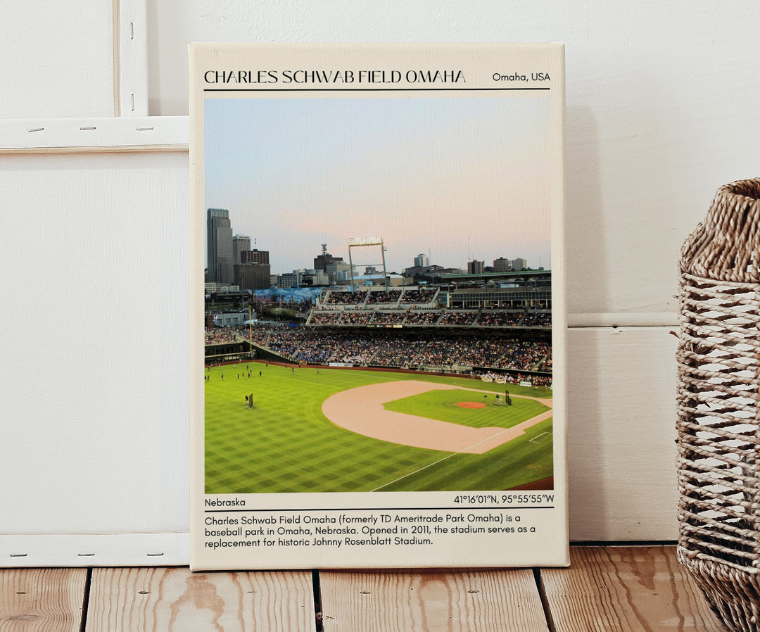 Charles Schwab Field Omaha Stadium Baseball Minimal Wall Art