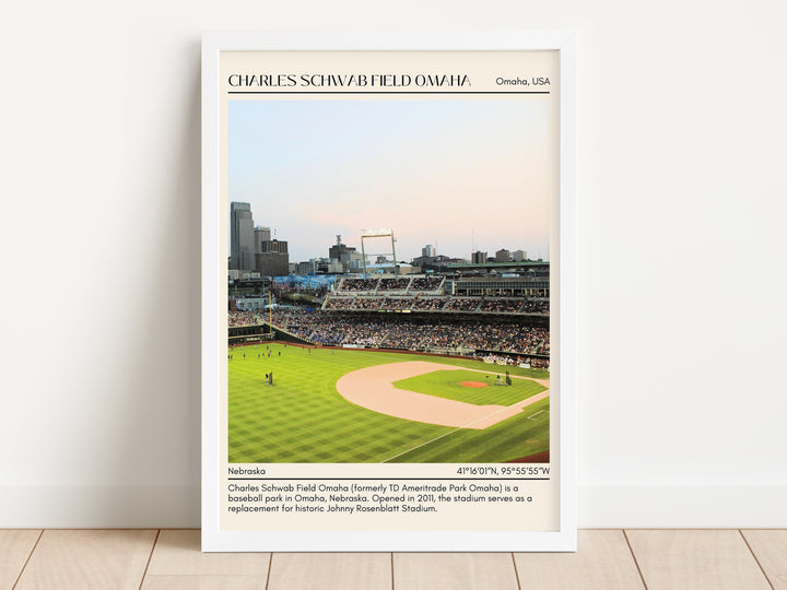 Charles Schwab Field Omaha Stadium Baseball Minimal Wall Art