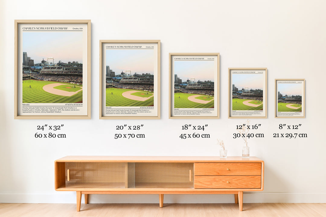 Charles Schwab Field Omaha Stadium Baseball Minimal Wall Art