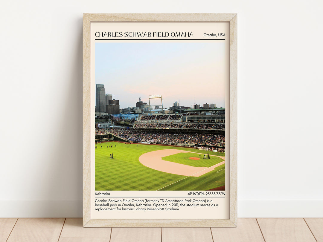 Charles Schwab Field Omaha Stadium Baseball Minimal Wall Art