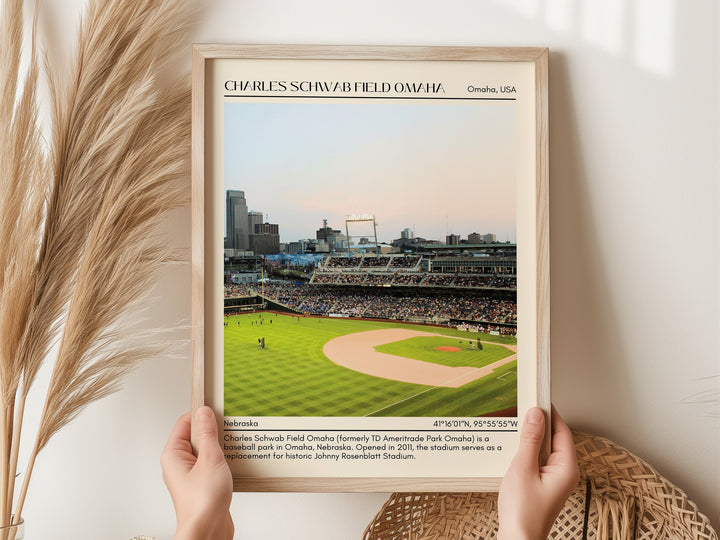 Charles Schwab Field Omaha Stadium Baseball Minimal Wall Art