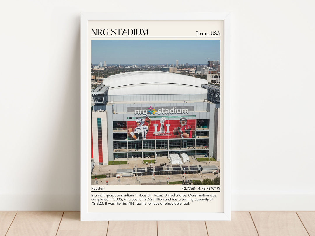 NRG Stadium Football Minimal Wall Art