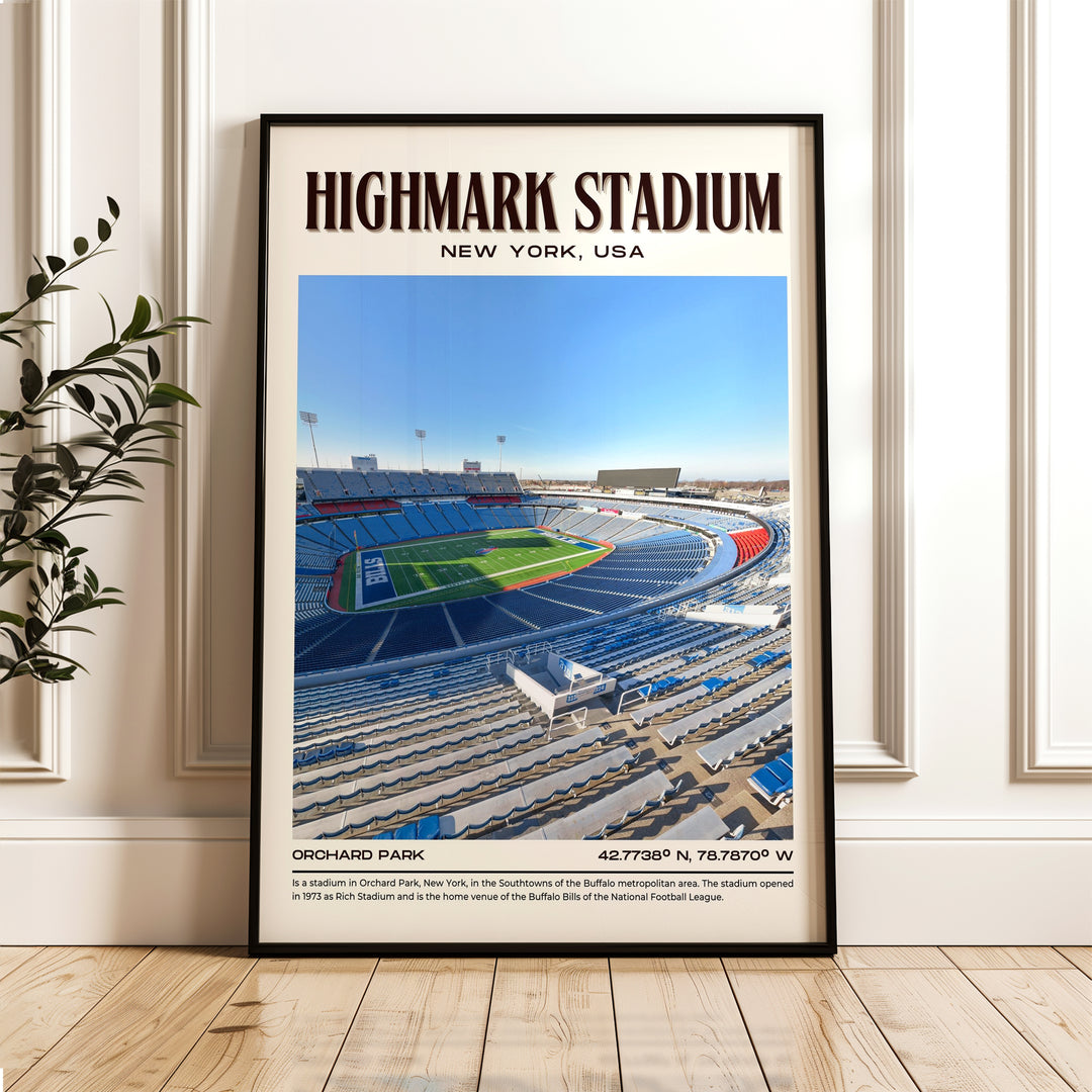 Highmark Stadium New York Football Retro Wall Art