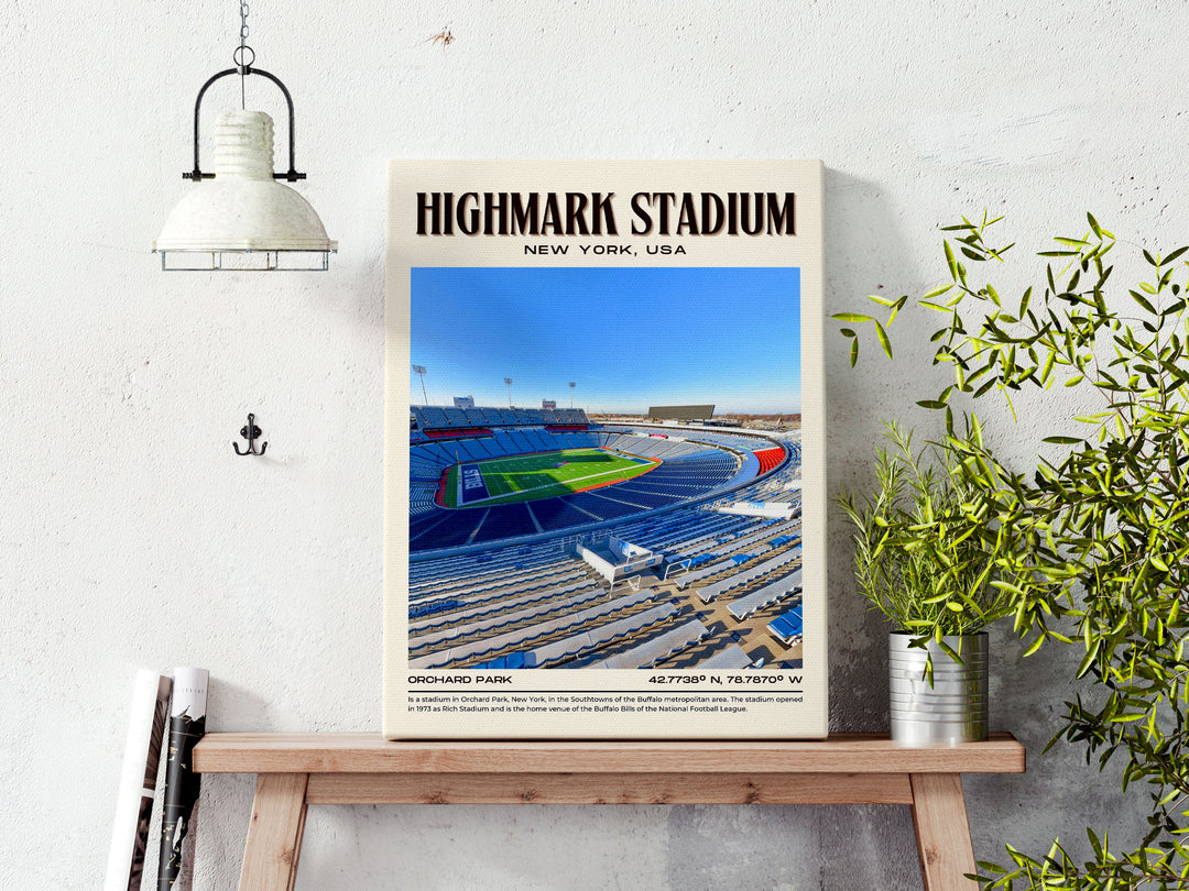 Highmark Stadium New York Football Retro Wall Art