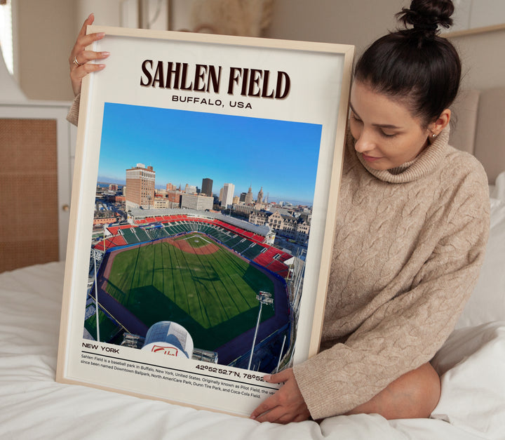 Sahlen Field Stadium Baseball Retro Wall Art