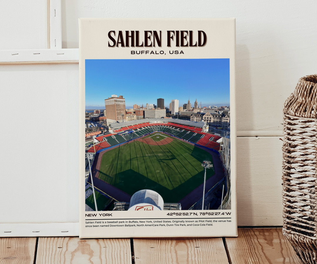 Sahlen Field Stadium Baseball Retro Wall Art