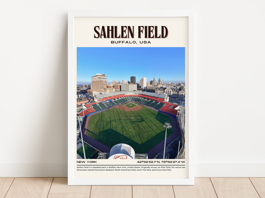 Sahlen Field Stadium Baseball Retro Wall Art