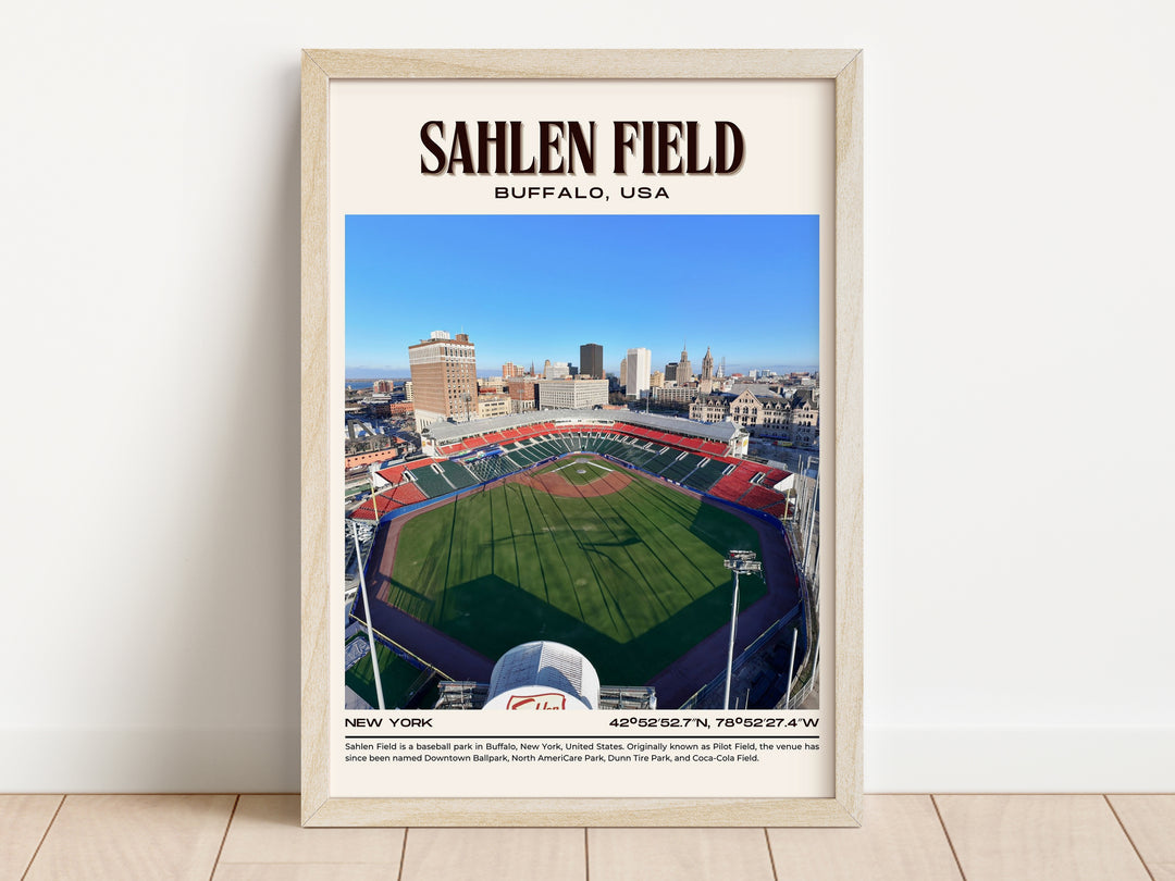 Sahlen Field Stadium Baseball Retro Wall Art