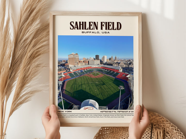 Sahlen Field Stadium Baseball Retro Wall Art