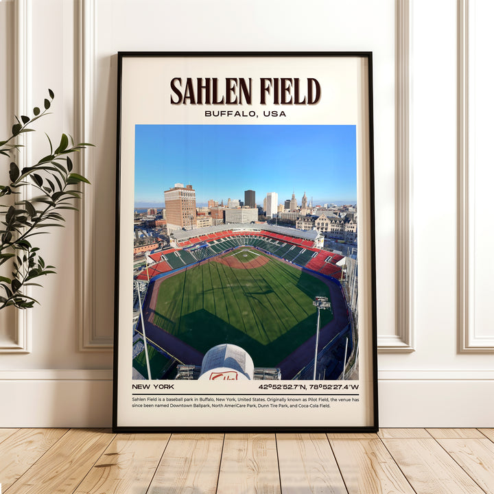 Sahlen Field Stadium Baseball Retro Wall Art