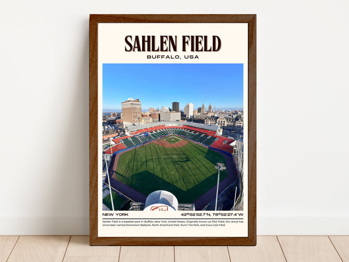 Sahlen Field Stadium Baseball Retro Wall Art