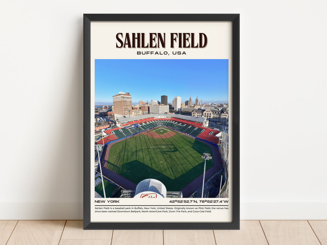 Sahlen Field Stadium Baseball Retro Wall Art