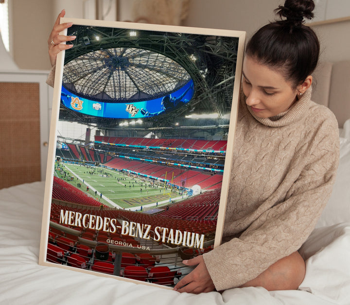 Mercedes-Benz Stadium Football Wall Art