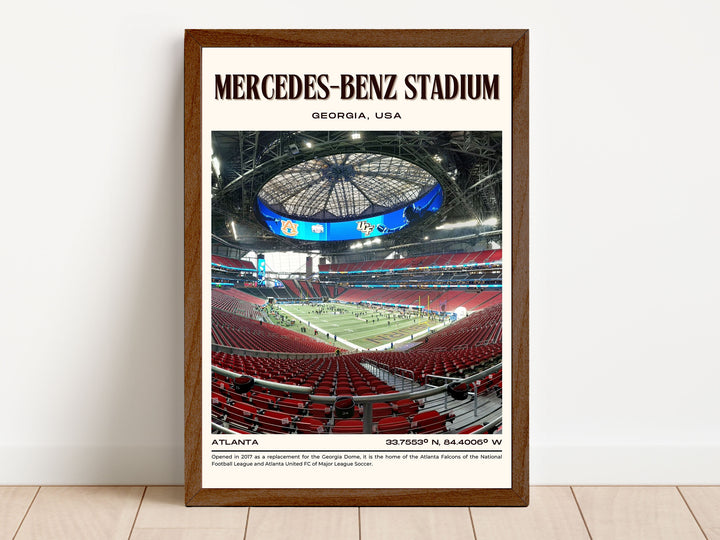 Mercedes-Benz Stadium Football Retro Wall Art