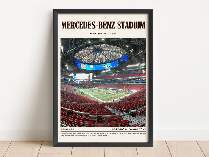 Mercedes-Benz Stadium Football Retro Wall Art