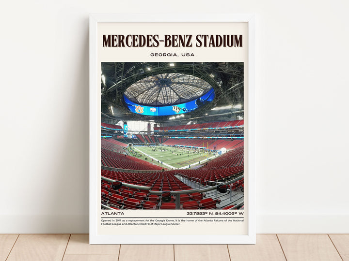 Mercedes-Benz Stadium Football Retro Wall Art