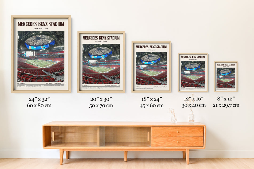 Mercedes-Benz Stadium Football Retro Wall Art