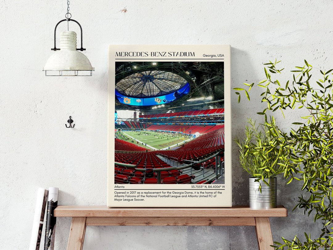 Mercedes-Benz Stadium Football Minimal Wall Art