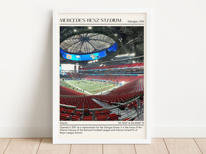 Mercedes-Benz Stadium Football Minimal Wall Art