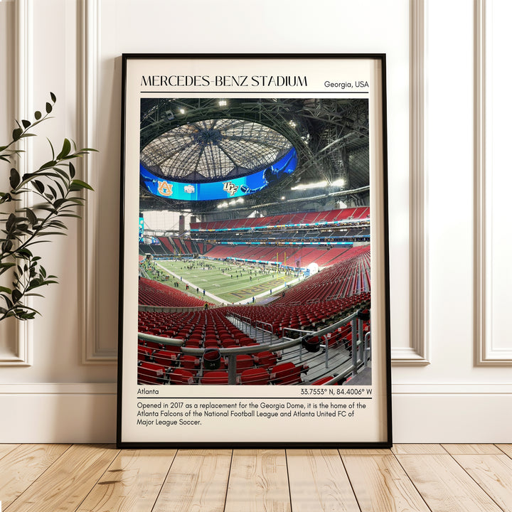 Mercedes-Benz Stadium Football Minimal Wall Art