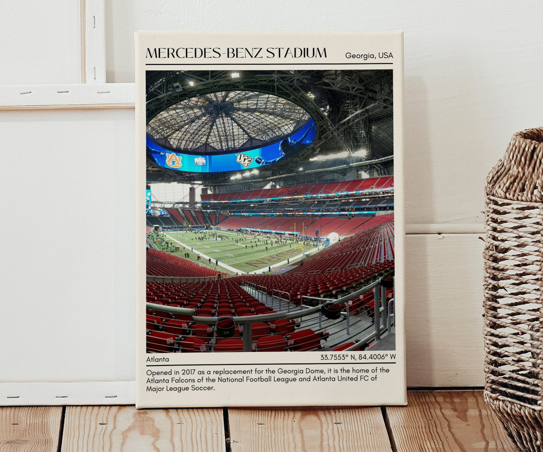 Mercedes-Benz Stadium Football Minimal Wall Art