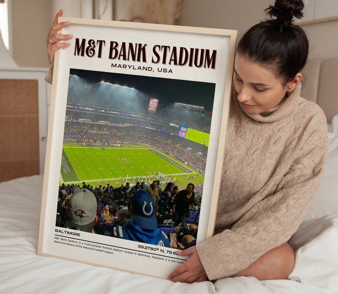 M&T Bank Stadium Football Retro Wall Art