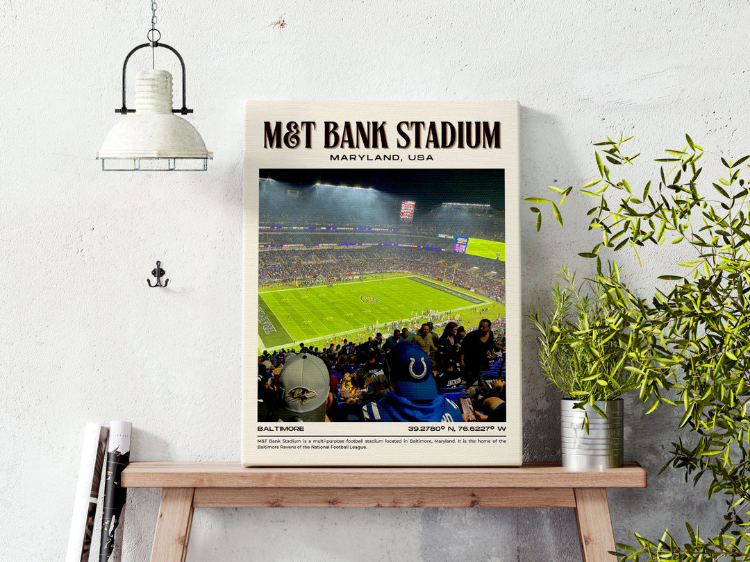 M&T Bank Stadium Football Retro Wall Art