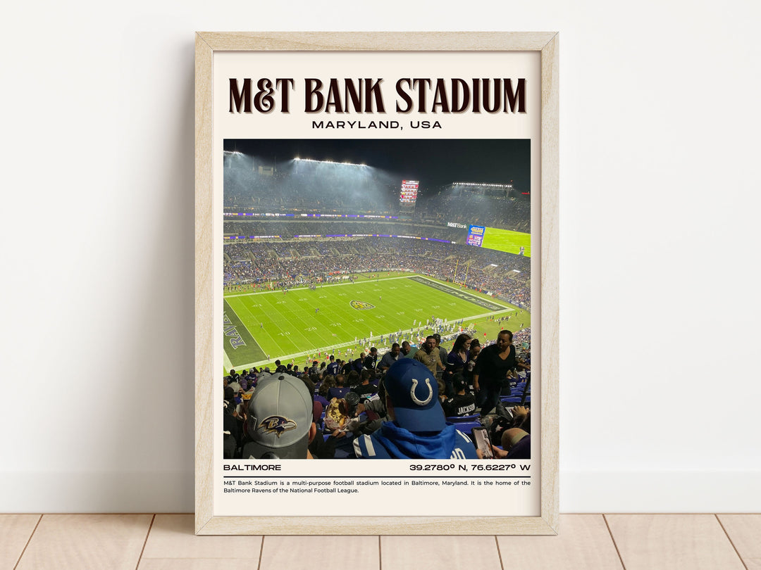 M&T Bank Stadium Football Retro Wall Art