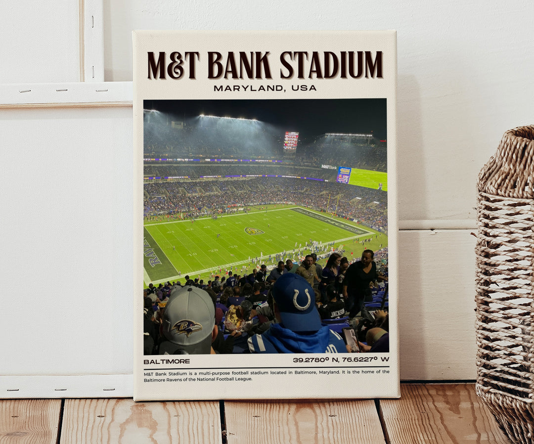 M&T Bank Stadium Football Retro Wall Art