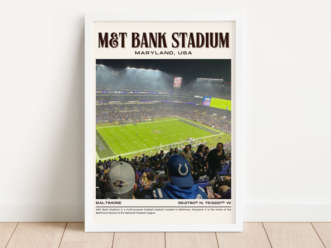 M&T Bank Stadium Football Retro Wall Art