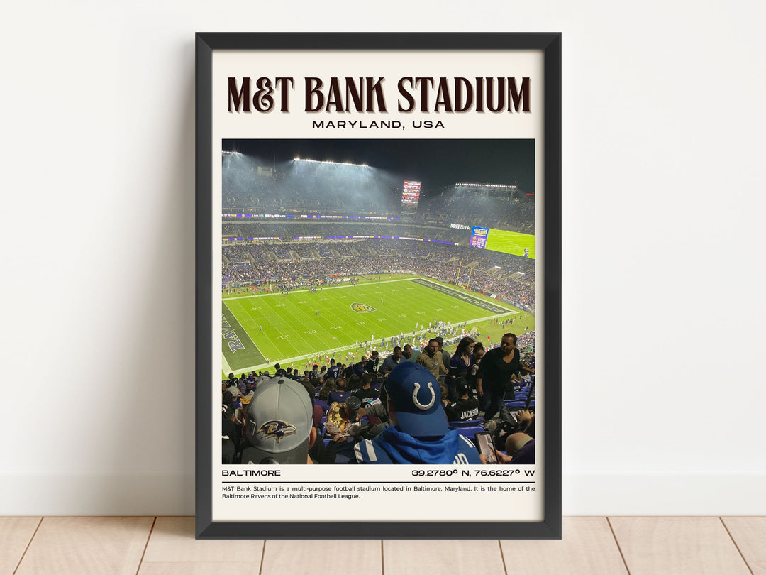 M&T Bank Stadium Football Retro Wall Art