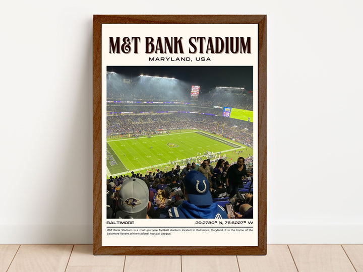 M&T Bank Stadium Football Retro Wall Art