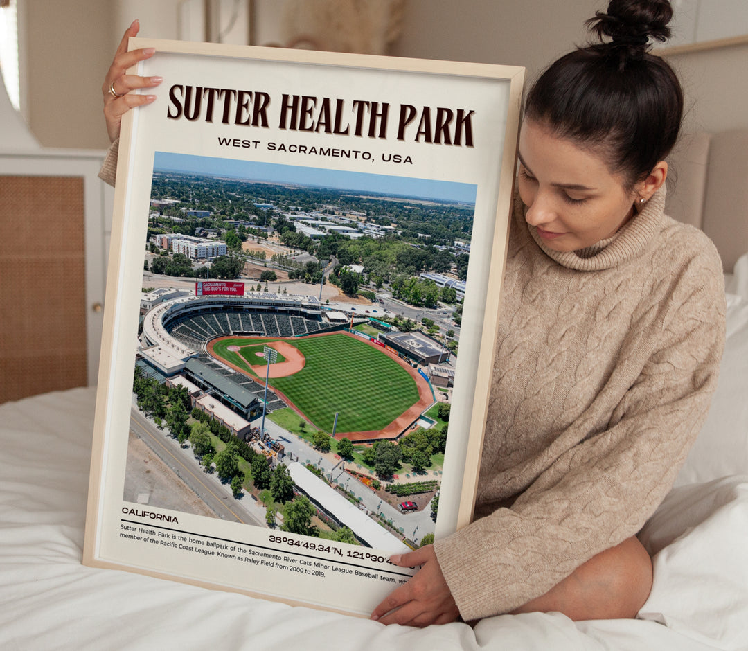 Sutter Health Park Stadium Baseball Retro Wall Art