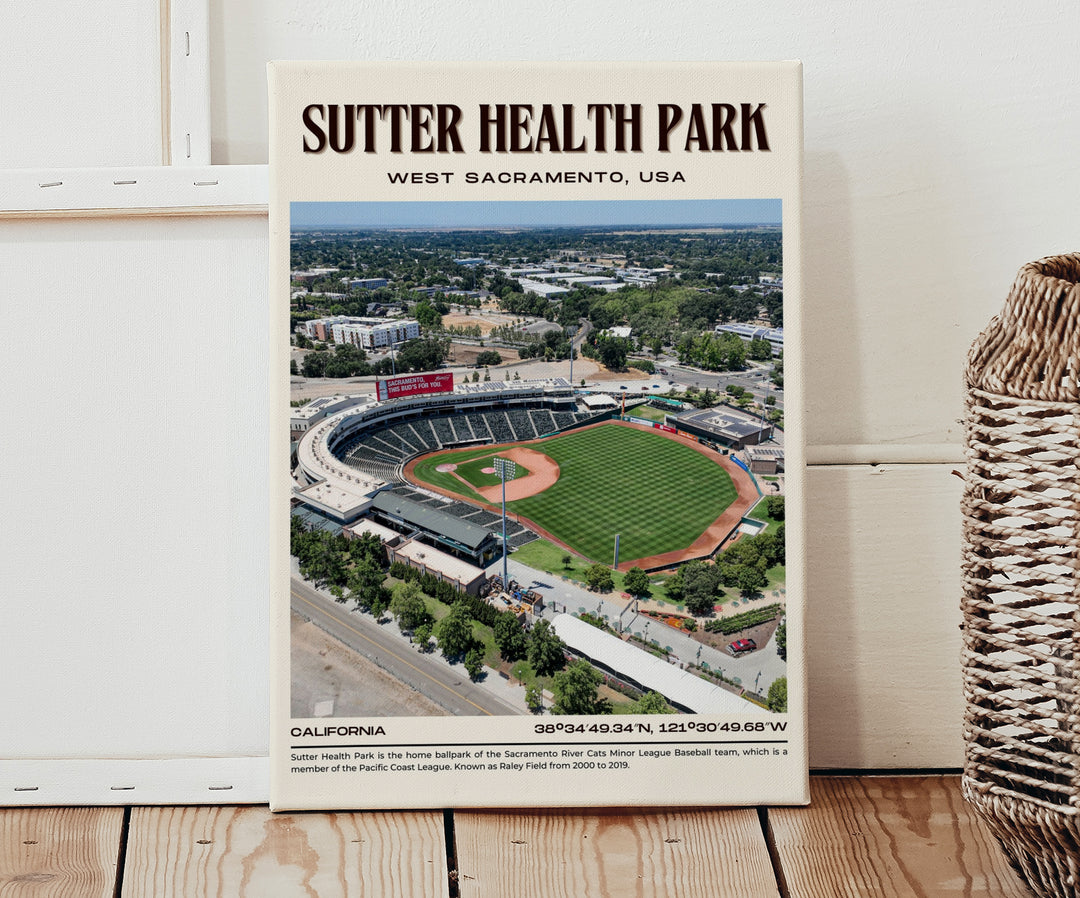 Sutter Health Park Stadium Baseball Retro Wall Art