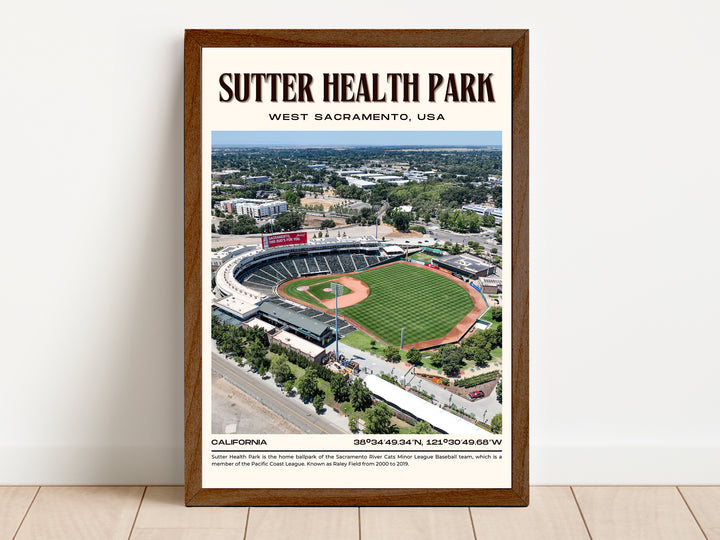 Sutter Health Park Stadium Baseball Retro Wall Art