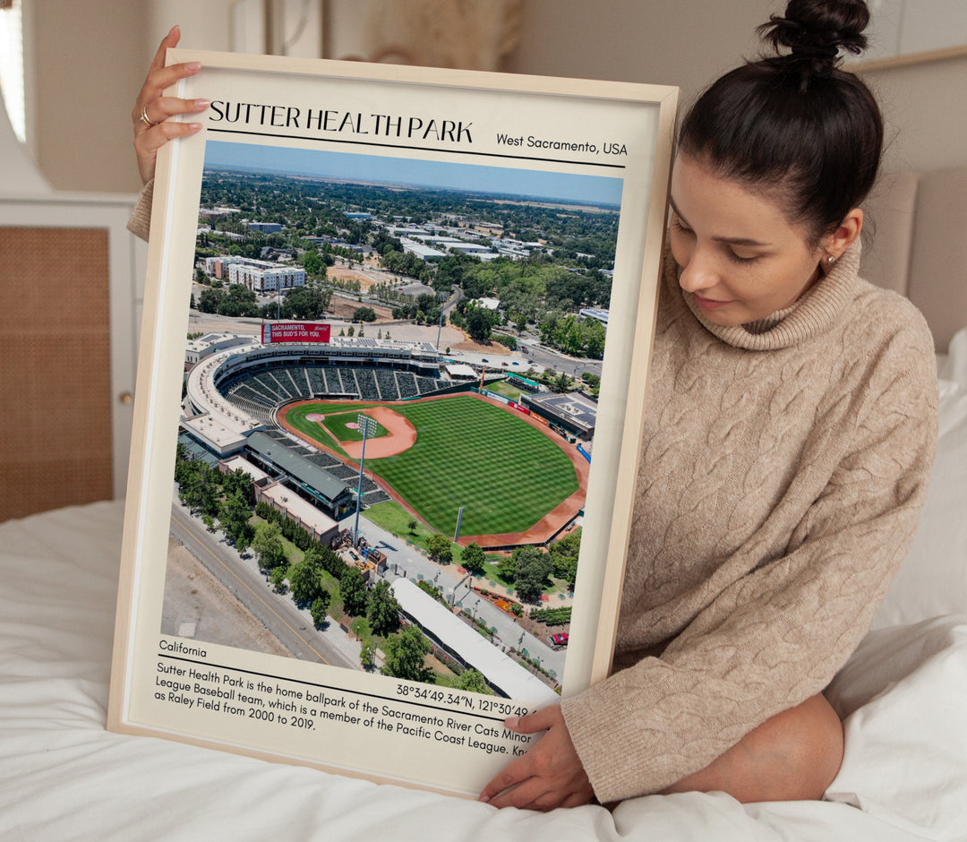 Sutter Health Park Stadium Baseball Minimal Wall Art