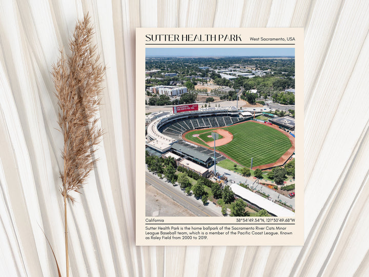 Sutter Health Park Stadium Baseball Minimal Wall Art